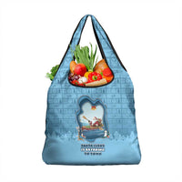 Santa Claus Is Kayaking To Town Grocery Bag Merry Christmas - Wonder Print Shop