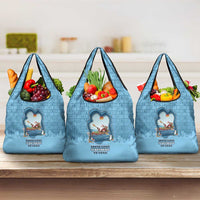 Santa Claus Is Kayaking To Town Grocery Bag Merry Christmas - Wonder Print Shop