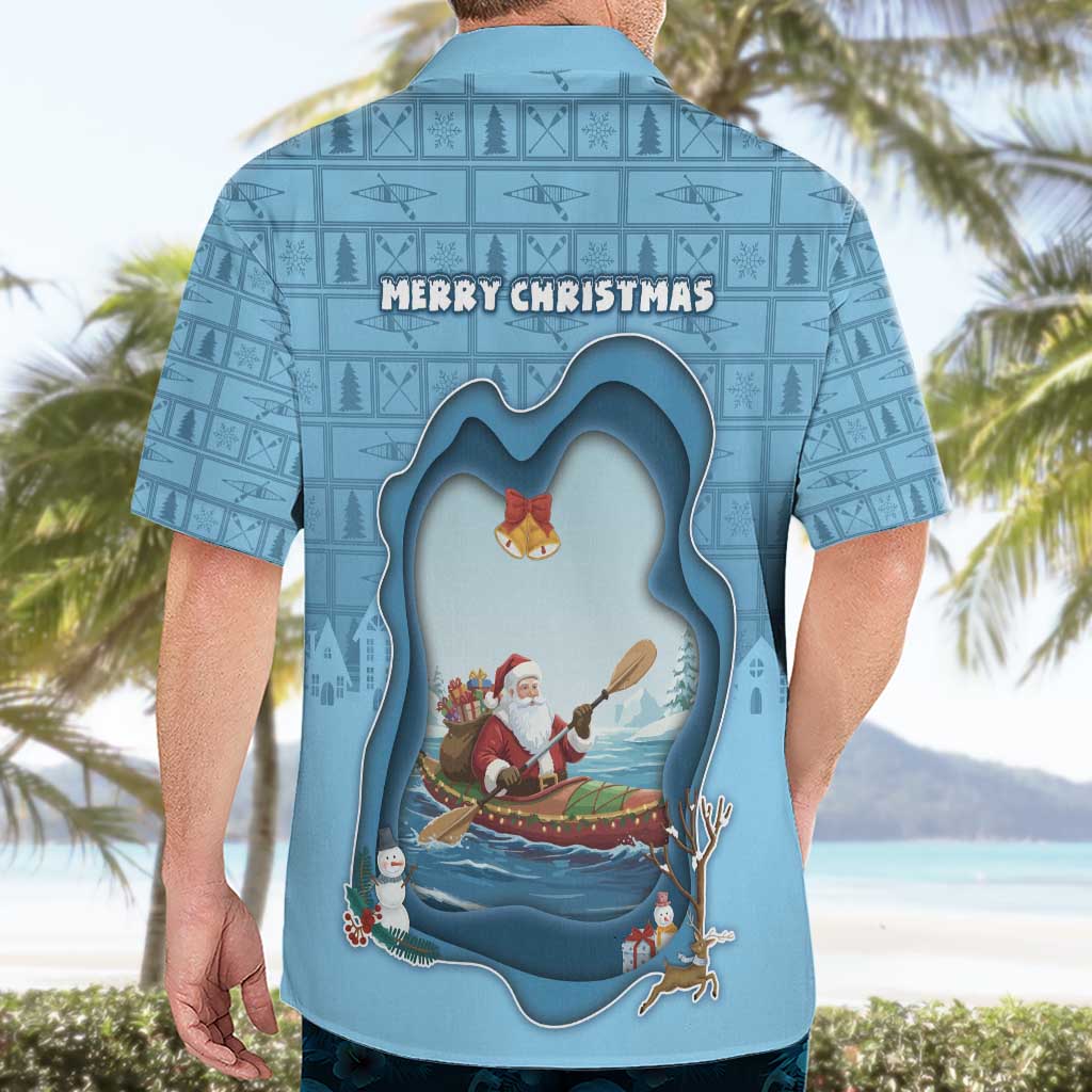 Santa Claus Is Kayaking To Town Hawaiian Shirt Merry Christmas - Wonder Print Shop