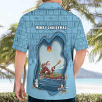 Santa Claus Is Kayaking To Town Hawaiian Shirt Merry Christmas - Wonder Print Shop