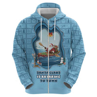 Santa Claus Is Kayaking To Town Hoodie Merry Christmas - Wonder Print Shop