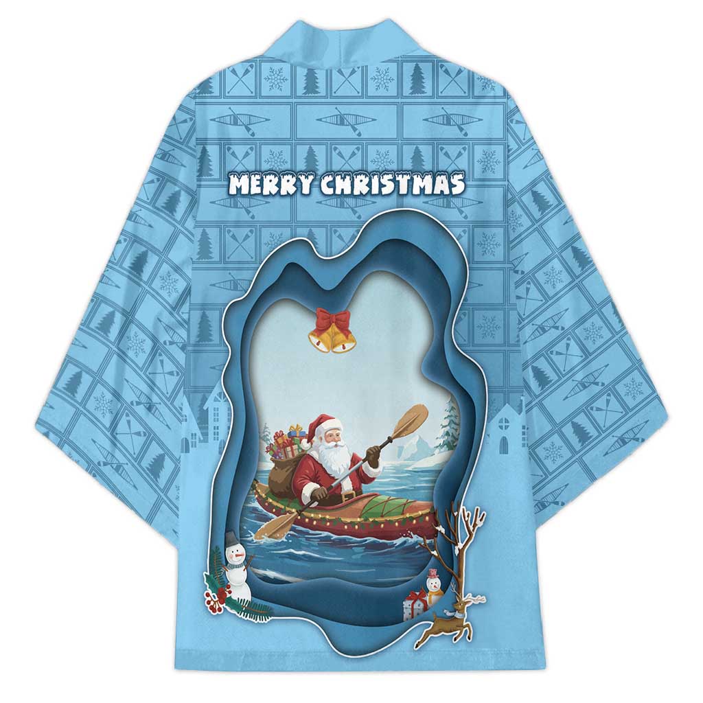Santa Claus Is Kayaking To Town Kimono Merry Christmas - Wonder Print Shop