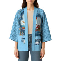 Santa Claus Is Kayaking To Town Kimono Merry Christmas - Wonder Print Shop