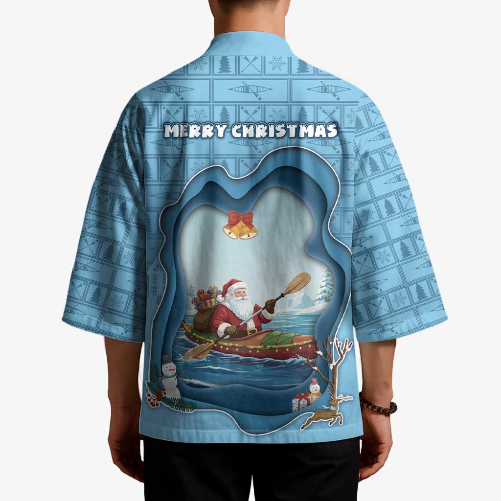Santa Claus Is Kayaking To Town Kimono Merry Christmas - Wonder Print Shop