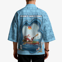 Santa Claus Is Kayaking To Town Kimono Merry Christmas - Wonder Print Shop
