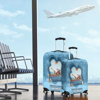 Santa Claus Is Kayaking To Town Luggage Cover Merry Christmas - Wonder Print Shop