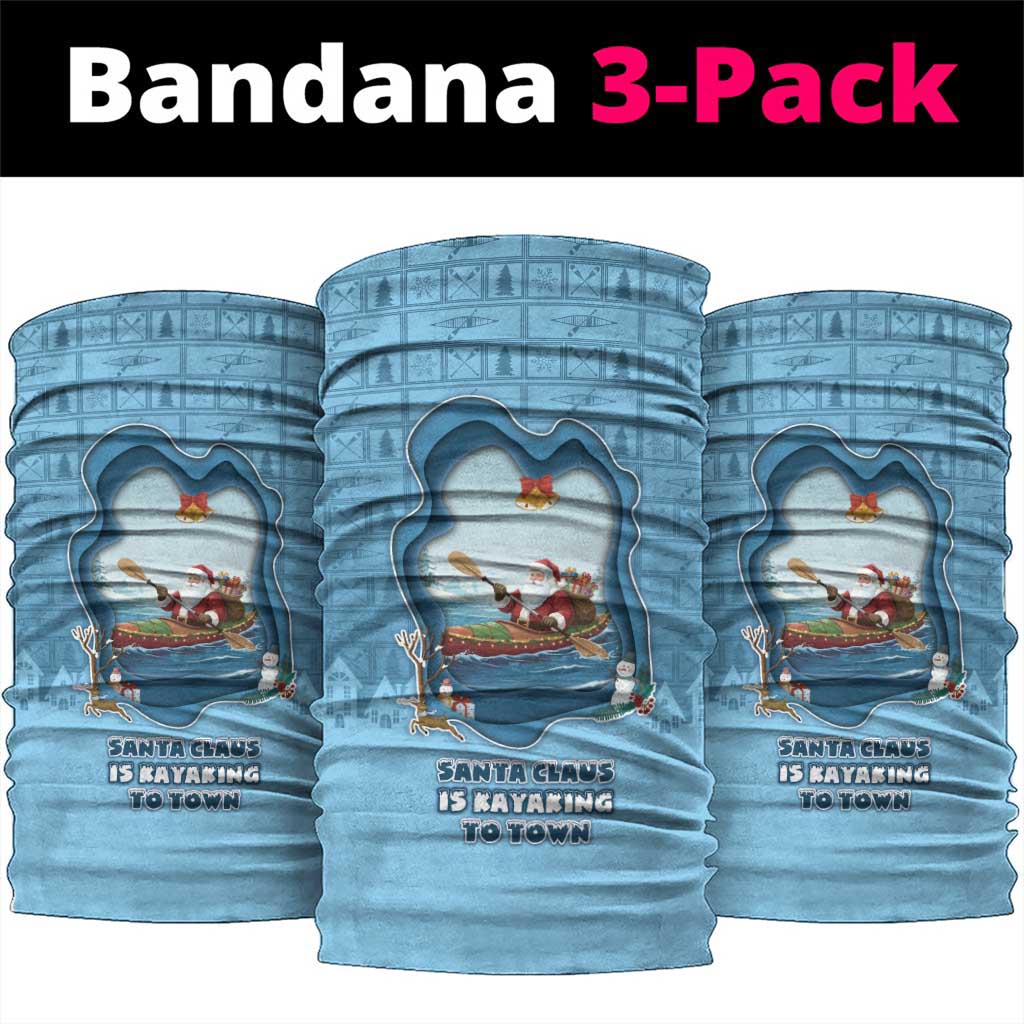 Santa Claus Is Kayaking To Town Neck Gaiter Merry Christmas - Wonder Print Shop