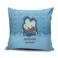 Santa Claus Is Kayaking To Town Pillow Cover Merry Christmas - Wonder Print Shop