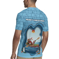 Santa Claus Is Kayaking To Town Rugby Jersey Merry Christmas - Wonder Print Shop