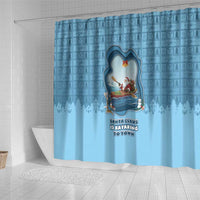 Santa Claus Is Kayaking To Town Shower Curtain Merry Christmas - Wonder Print Shop
