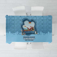 Santa Claus Is Kayaking To Town Tablecloth Merry Christmas - Wonder Print Shop