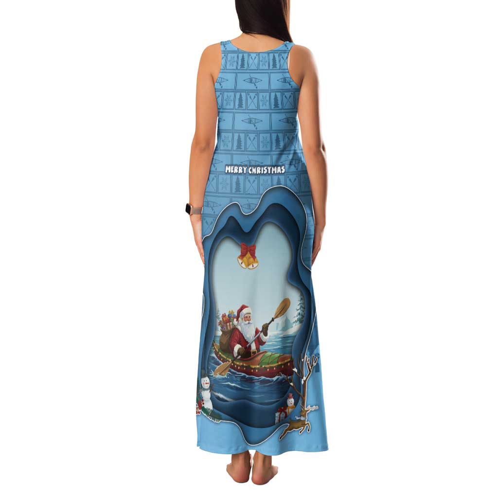 Santa Claus Is Kayaking To Town Tank Maxi Dress Merry Christmas - Wonder Print Shop