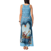 Santa Claus Is Kayaking To Town Tank Maxi Dress Merry Christmas - Wonder Print Shop