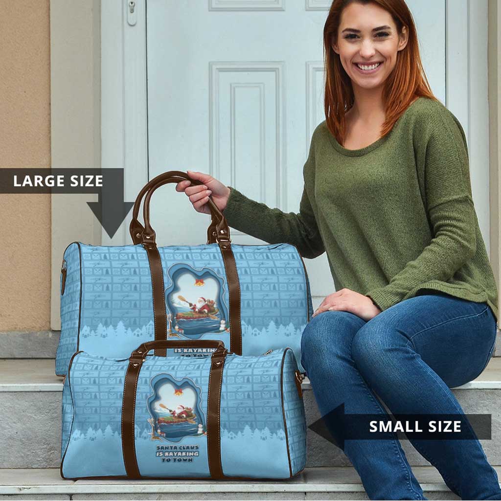 Santa Claus Is Kayaking To Town Travel Bag Merry Christmas - Wonder Print Shop