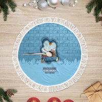 Santa Claus Is Kayaking To Town Tree Skirt Merry Christmas - Wonder Print Shop