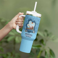 Santa Claus Is Kayaking To Town Tumbler With Handle Merry Christmas - Wonder Print Shop