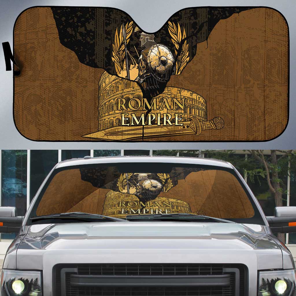 Roman Empire Auto Sun Shade Centurion Colosseum - Wonder Print Shop