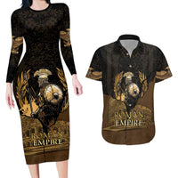 Roman Empire Couples Matching Long Sleeve Bodycon Dress and Hawaiian Shirt Centurion Colosseum - Wonder Print Shop