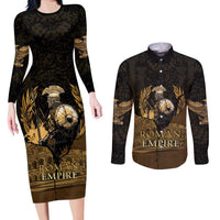 Roman Empire Couples Matching Long Sleeve Bodycon Dress and Long Sleeve Button Shirt Centurion Colosseum - Wonder Print Shop