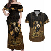 Roman Empire Couples Matching Off Shoulder Maxi Dress and Hawaiian Shirt Centurion Colosseum - Wonder Print Shop