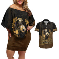 Roman Empire Couples Matching Off Shoulder Short Dress and Hawaiian Shirt Centurion Colosseum - Wonder Print Shop
