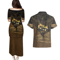 Roman Empire Couples Matching Puletasi and Hawaiian Shirt Centurion Colosseum - Wonder Print Shop