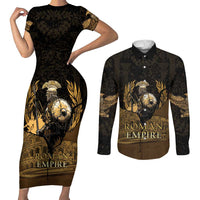 Roman Empire Couples Matching Short Sleeve Bodycon Dress and Long Sleeve Button Shirt Centurion Colosseum - Wonder Print Shop