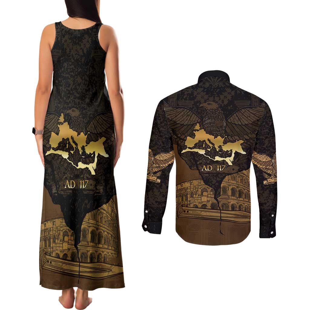 Roman Empire Couples Matching Tank Maxi Dress and Long Sleeve Button Shirt Centurion Colosseum - Wonder Print Shop
