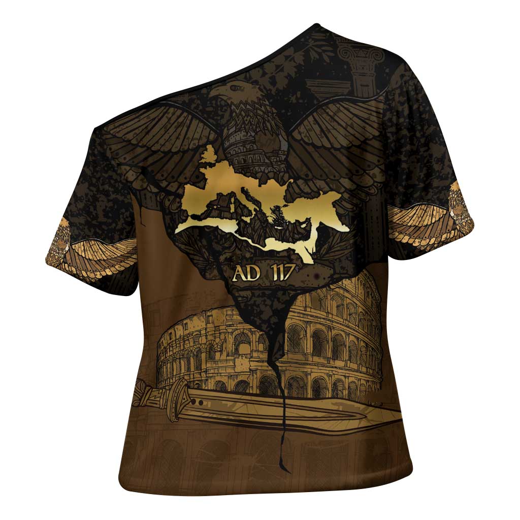 Roman Empire Cross Shoulder Shirt Centurion Colosseum - Wonder Print Shop