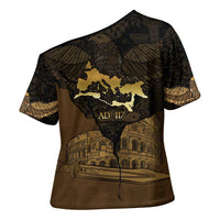 Roman Empire Cross Shoulder Shirt Centurion Colosseum - Wonder Print Shop