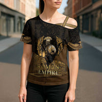 Roman Empire Cross Shoulder Shirt Centurion Colosseum - Wonder Print Shop