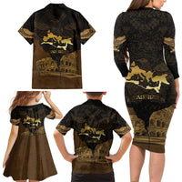 Roman Empire Family Matching Long Sleeve Bodycon Dress and Hawaiian Shirt Centurion Colosseum - Wonder Print Shop