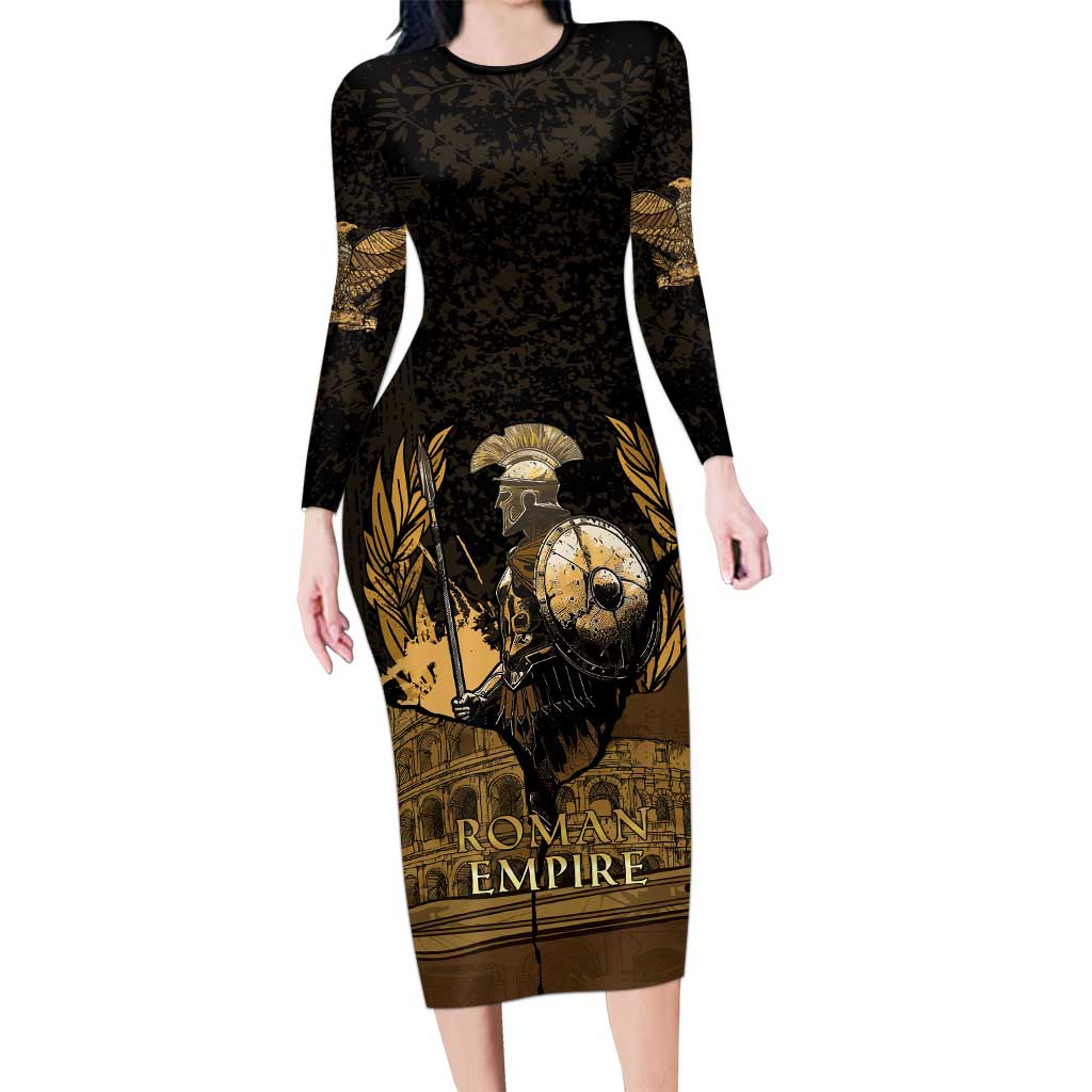 Roman Empire Family Matching Long Sleeve Bodycon Dress and Hawaiian Shirt Centurion Colosseum - Wonder Print Shop