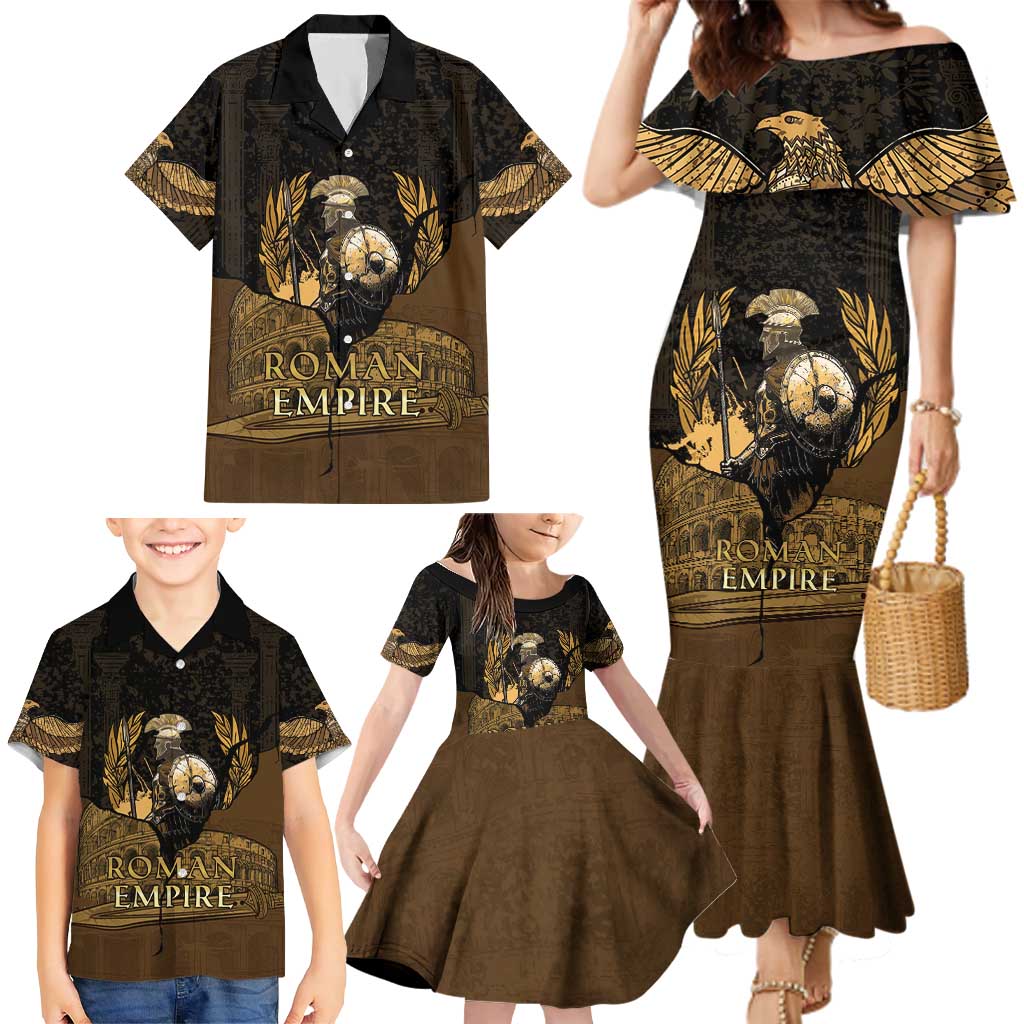 Roman Empire Family Matching Mermaid Dress and Hawaiian Shirt Centurion Colosseum - Wonder Print Shop