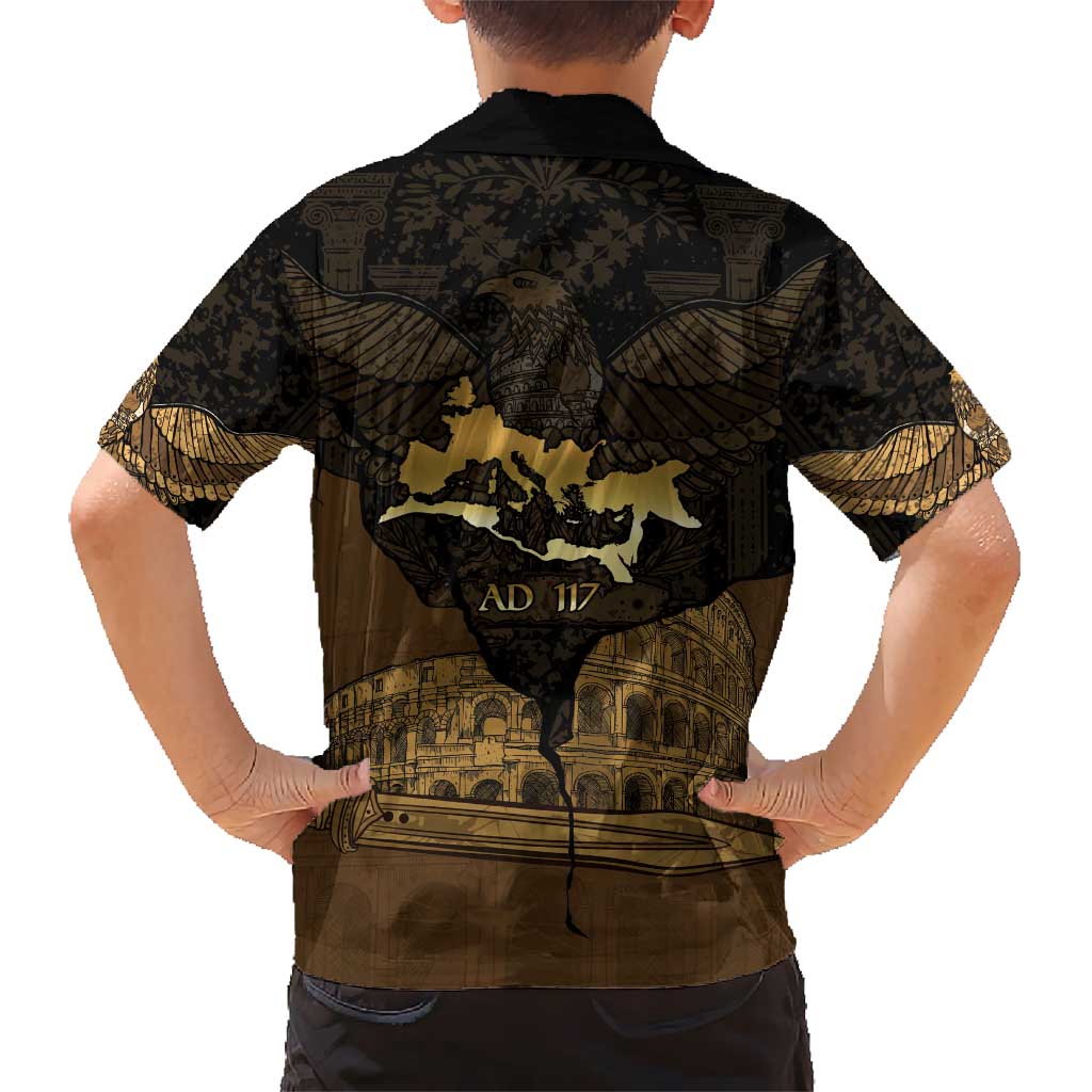 Roman Empire Family Matching Off The Shoulder Long Sleeve Dress and Hawaiian Shirt Centurion Colosseum - Wonder Print Shop