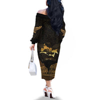 Roman Empire Family Matching Off The Shoulder Long Sleeve Dress and Hawaiian Shirt Centurion Colosseum - Wonder Print Shop