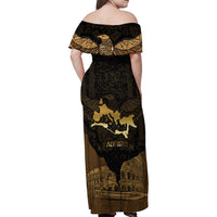 Roman Empire Family Matching Off Shoulder Maxi Dress and Hawaiian Shirt Centurion Colosseum - Wonder Print Shop
