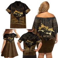 Roman Empire Family Matching Off Shoulder Short Dress and Hawaiian Shirt Centurion Colosseum - Wonder Print Shop