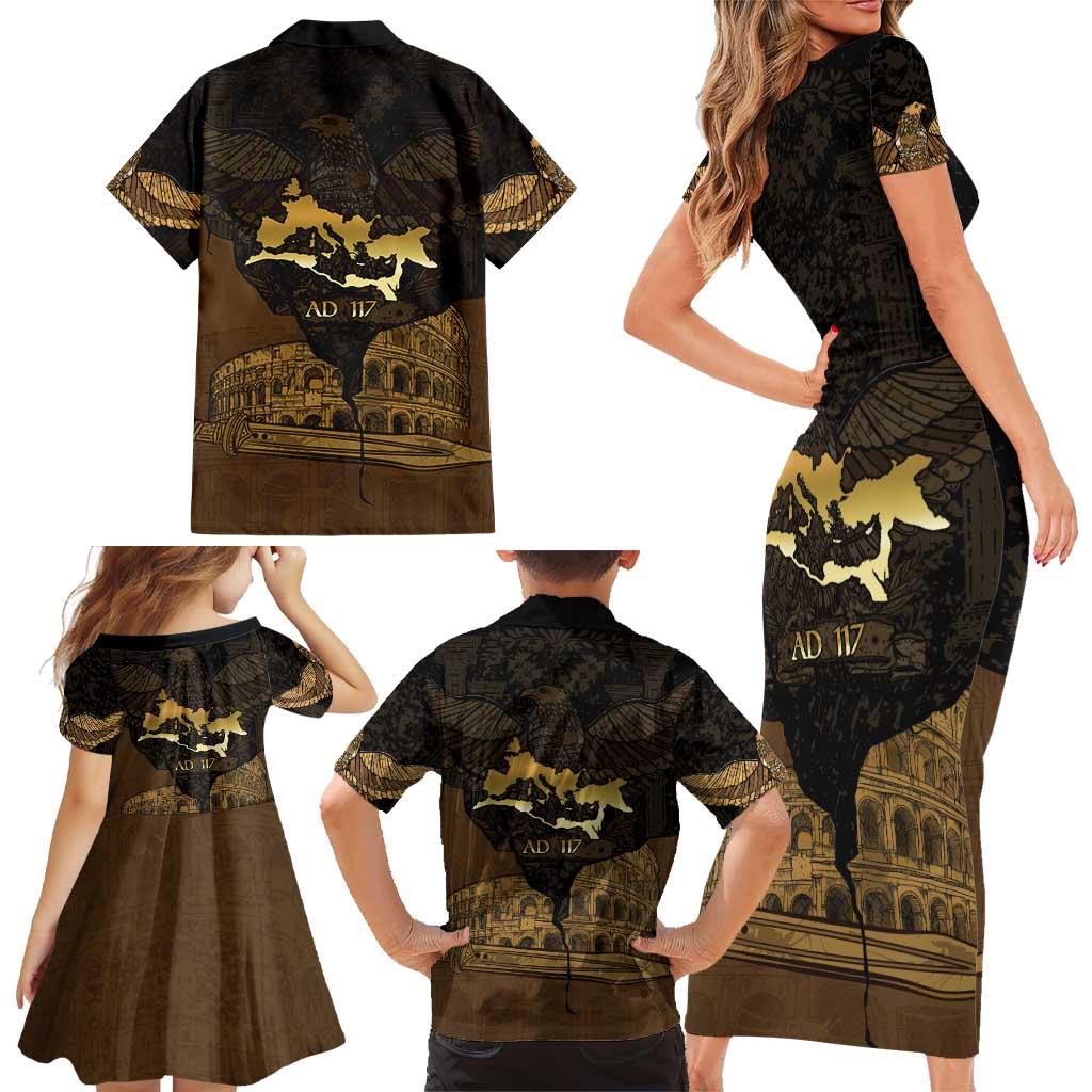 Roman Empire Family Matching Short Sleeve Bodycon Dress and Hawaiian Shirt Centurion Colosseum - Wonder Print Shop
