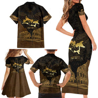 Roman Empire Family Matching Short Sleeve Bodycon Dress and Hawaiian Shirt Centurion Colosseum - Wonder Print Shop