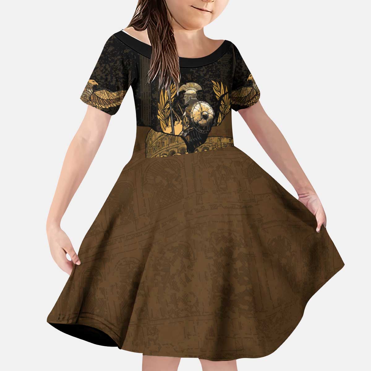 Roman Empire Kid Short Sleeve Dress Centurion Colosseum - Wonder Print Shop