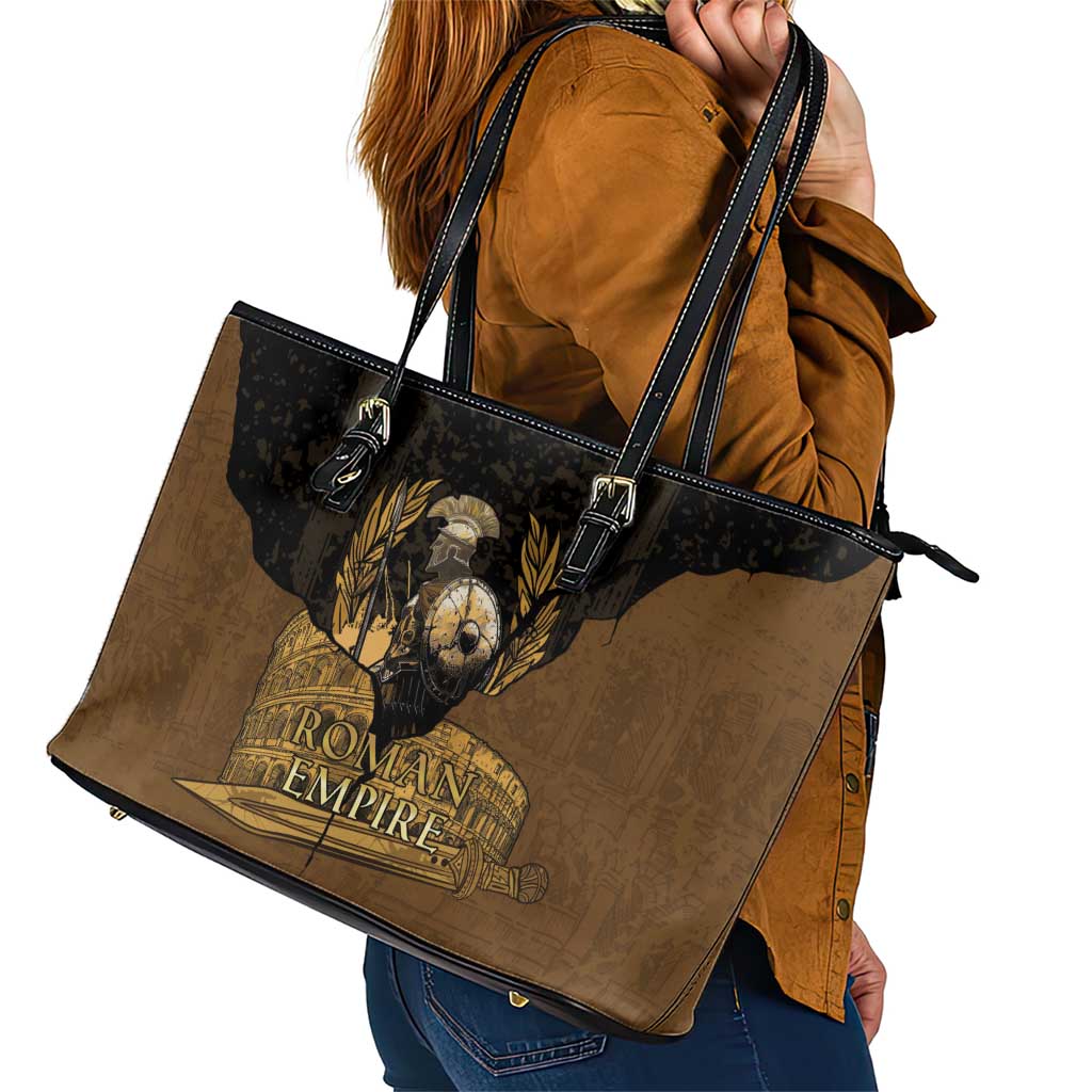 Roman Empire Leather Tote Bag Centurion Colosseum - Wonder Print Shop