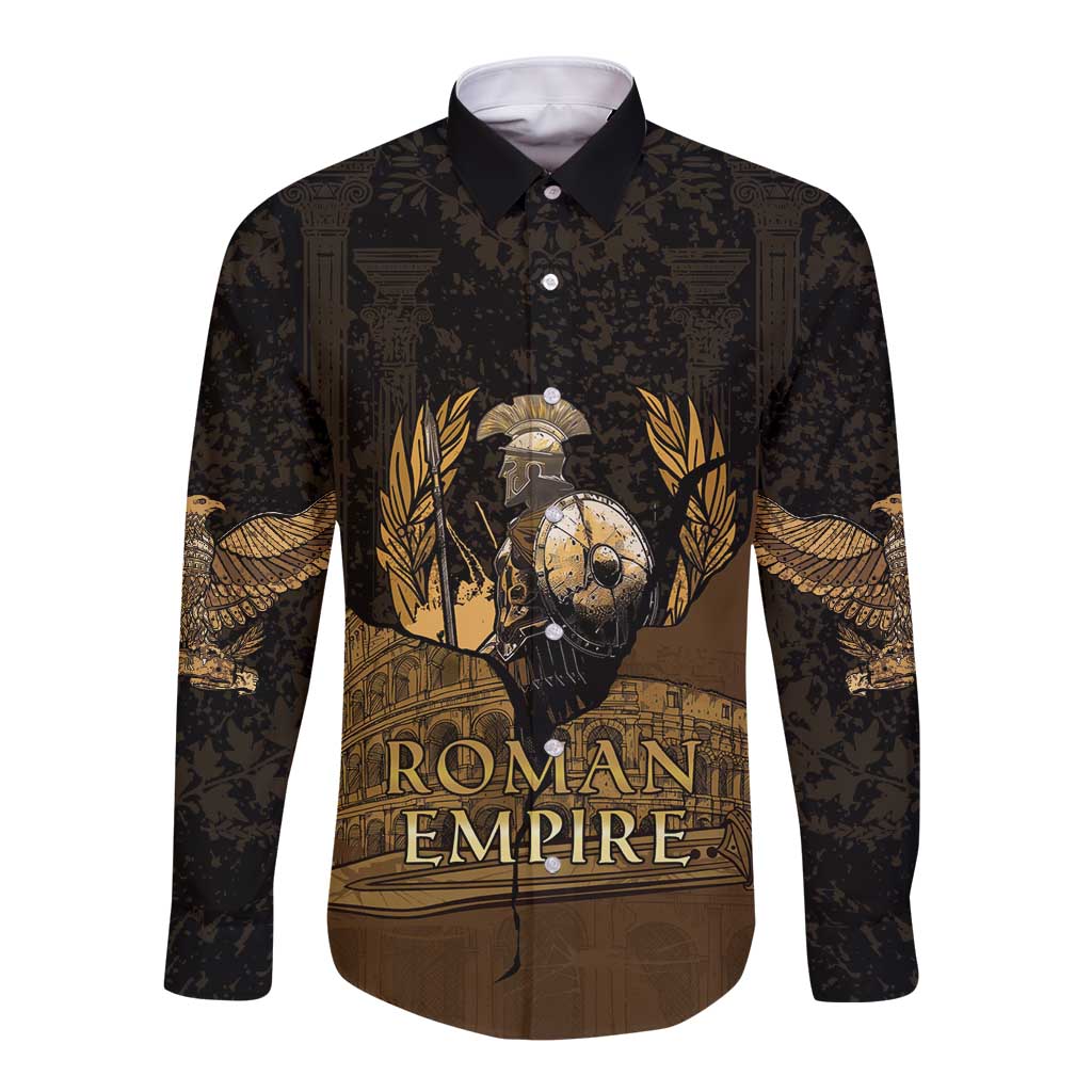 Roman Empire Long Sleeve Button Shirt Centurion Colosseum - Wonder Print Shop