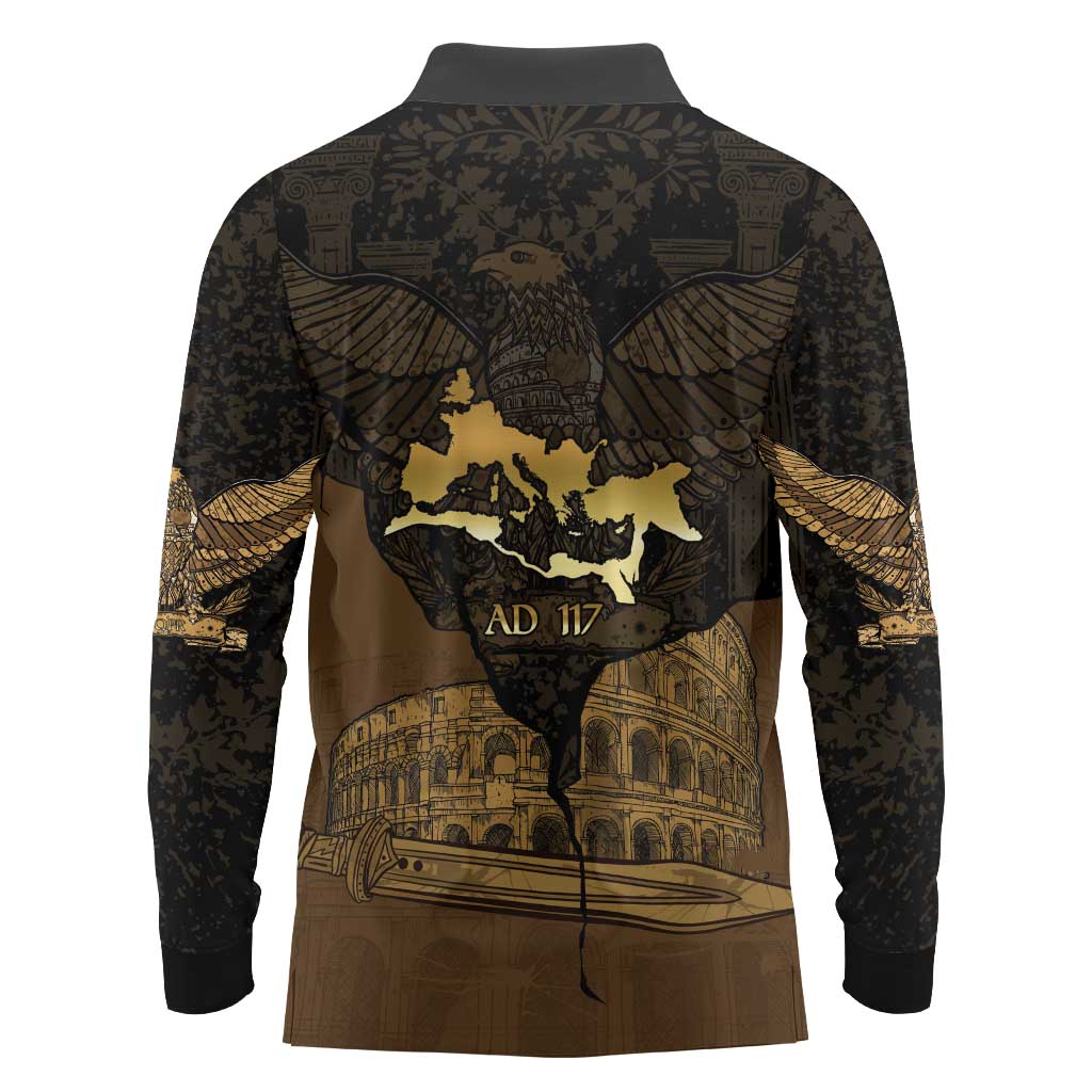 Roman Empire Long Sleeve Polo Shirt Centurion Colosseum - Wonder Print Shop