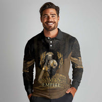 Roman Empire Long Sleeve Polo Shirt Centurion Colosseum - Wonder Print Shop