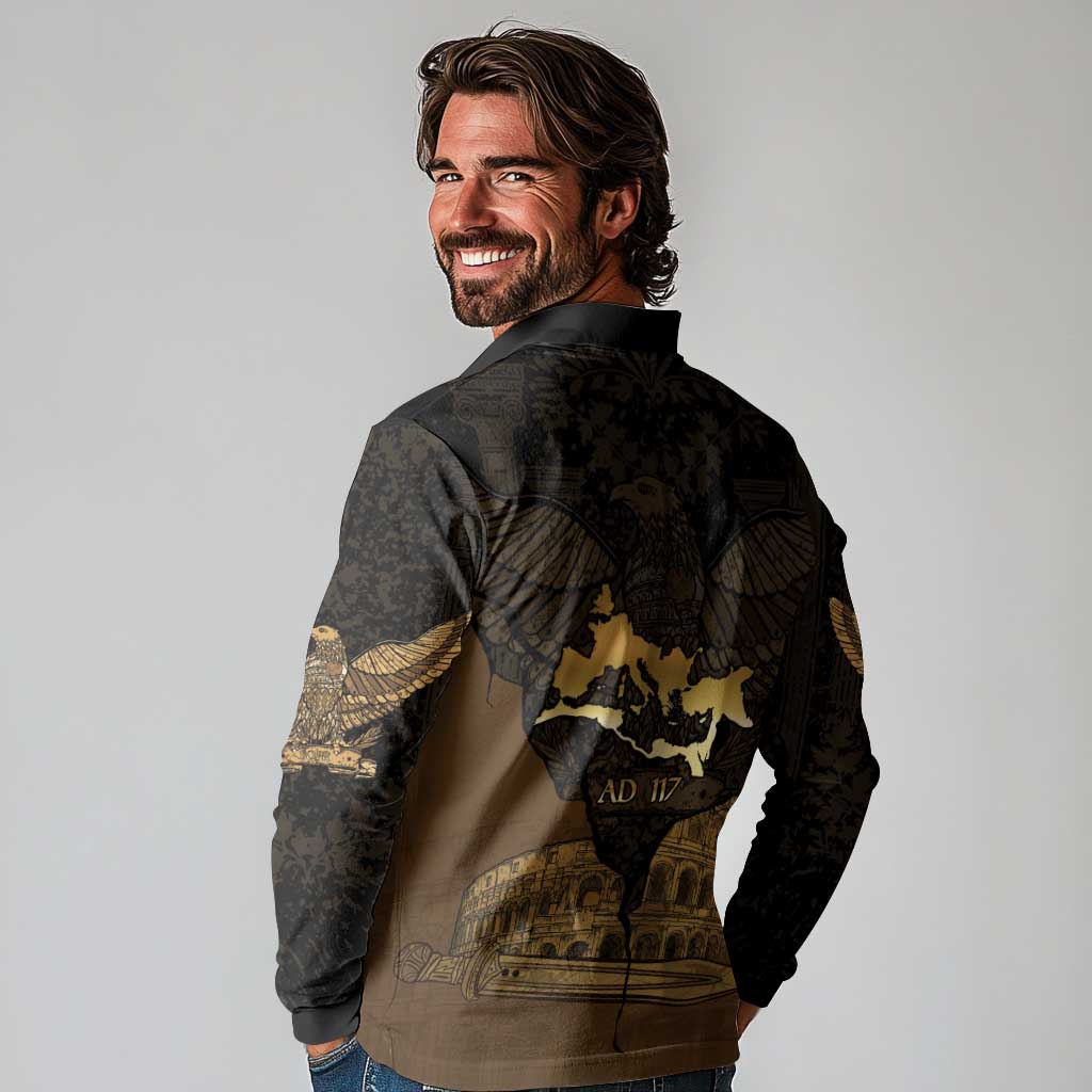Roman Empire Long Sleeve Polo Shirt Centurion Colosseum - Wonder Print Shop