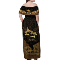 Roman Empire Off Shoulder Maxi Dress Centurion Colosseum - Wonder Print Shop