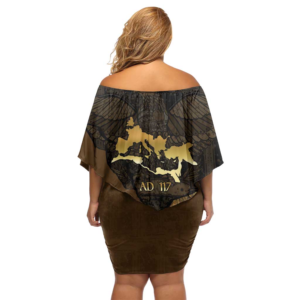 Roman Empire Off Shoulder Short Dress Centurion Colosseum - Wonder Print Shop