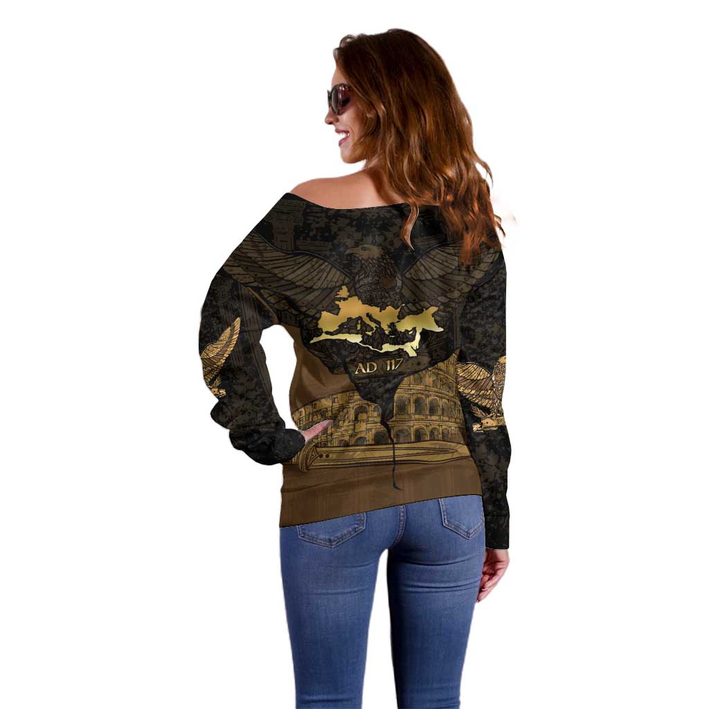 Roman Empire Off Shoulder Sweater Centurion Colosseum - Wonder Print Shop