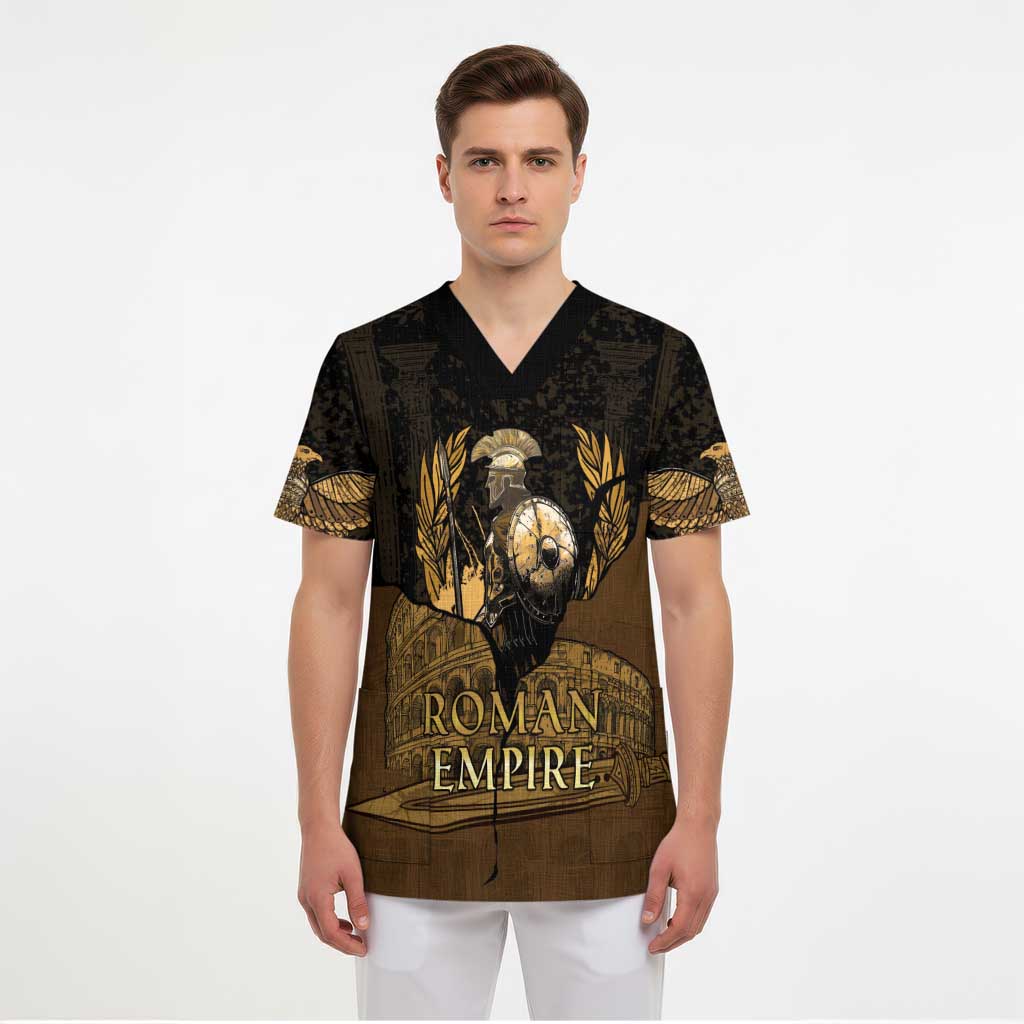 Roman Empire Scrub Top Centurion Colosseum - Wonder Print Shop
